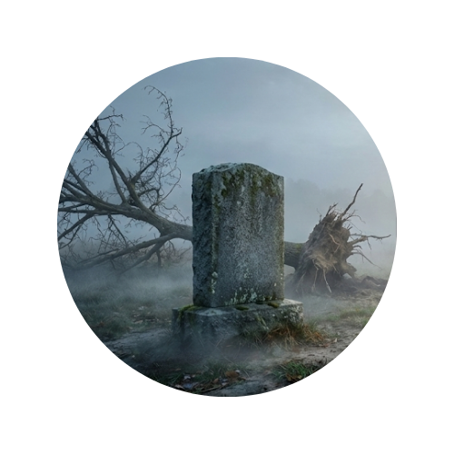 Tombstone symbolizing the life currently being lived